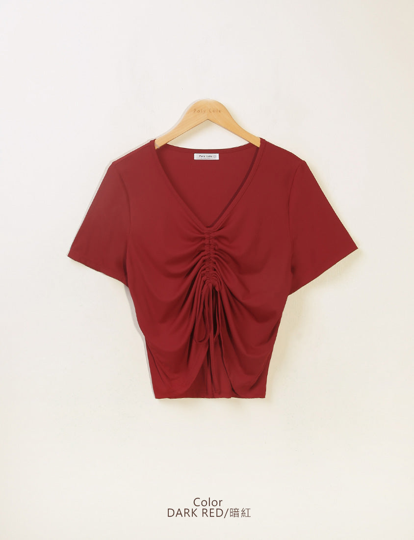 MUA!  Silky Cool-Girl Ruched Plus Size Short Sleeve Top