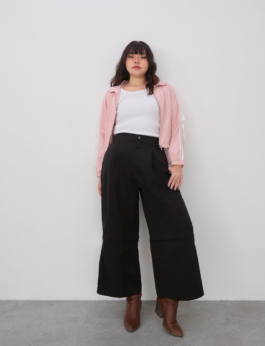 High Waist Convertible Plus Size Utility Pants