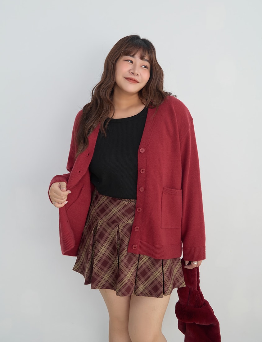 Casual Versatile Waffle Knit Plus Size Long Sleeve Top