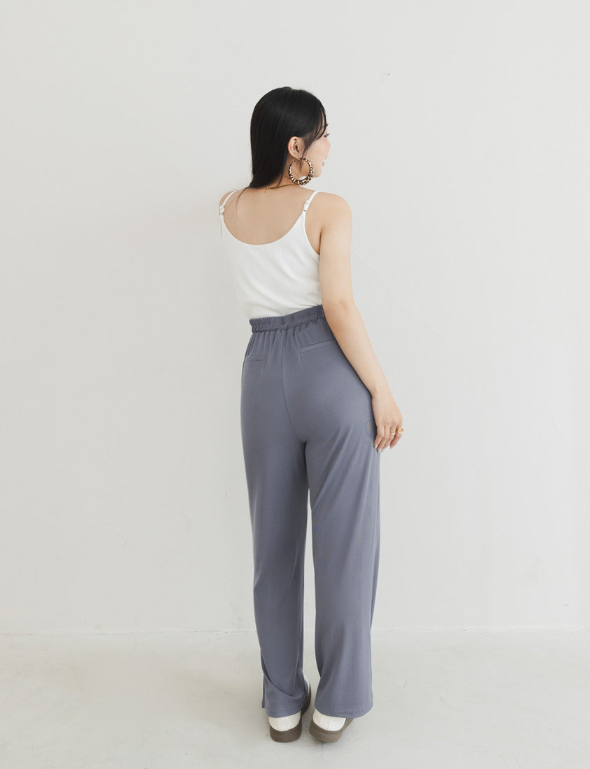 MUA! Ribbed Slimming Slit-Hem Plus Size Pants