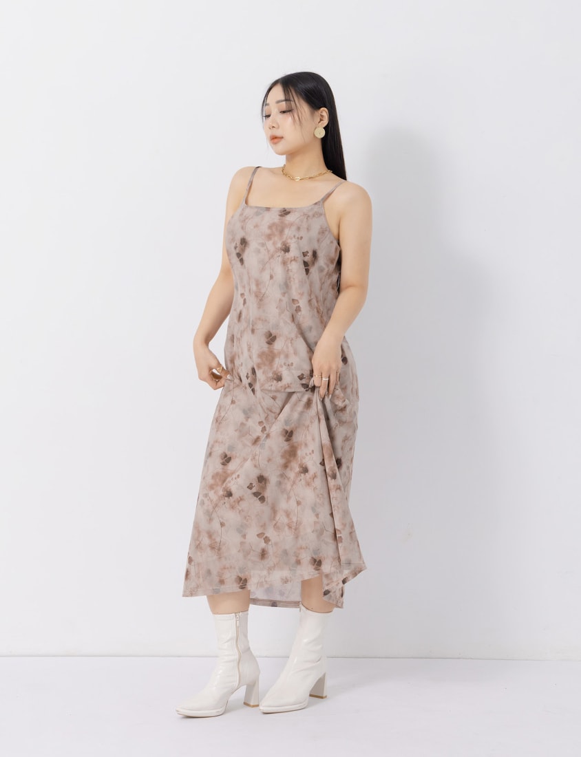 MUA! Sheer Adjustable Tie-Dye Plus Size Maxi Dress