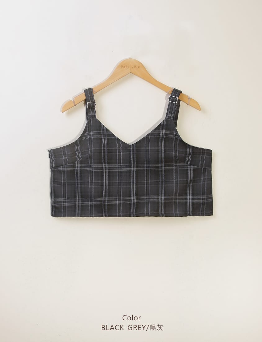 Korean Preppy Adjustable Plaid Plus Size Vest