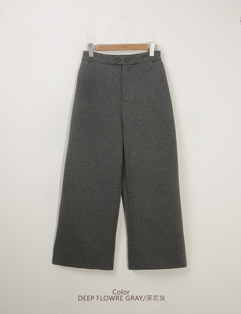 Miss. Space Cotton Back-Elastic Plus Size Straight-Leg Pants