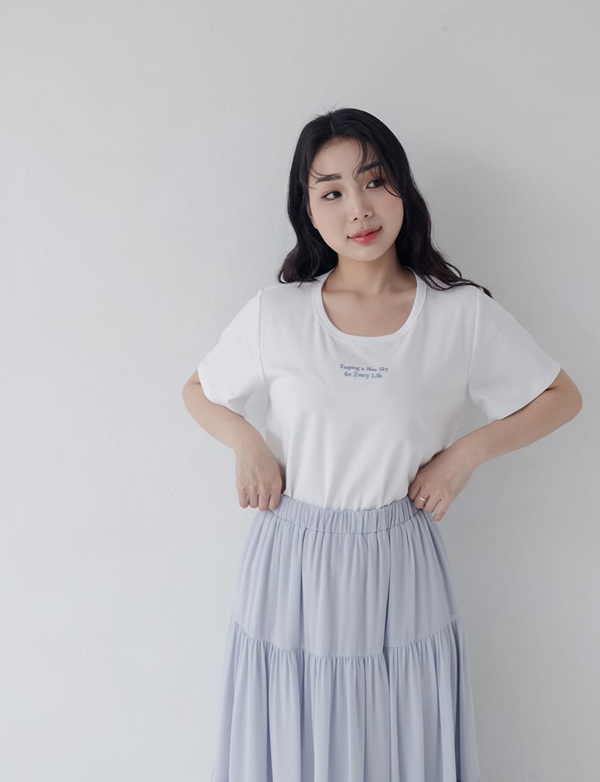 Mei-Mei Charity Slogan Plus Size Embroidered Tee