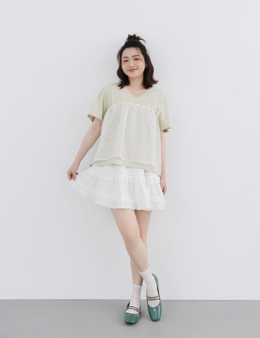 Cooling V-Neck Side Slit Plus Size Graphic Tee