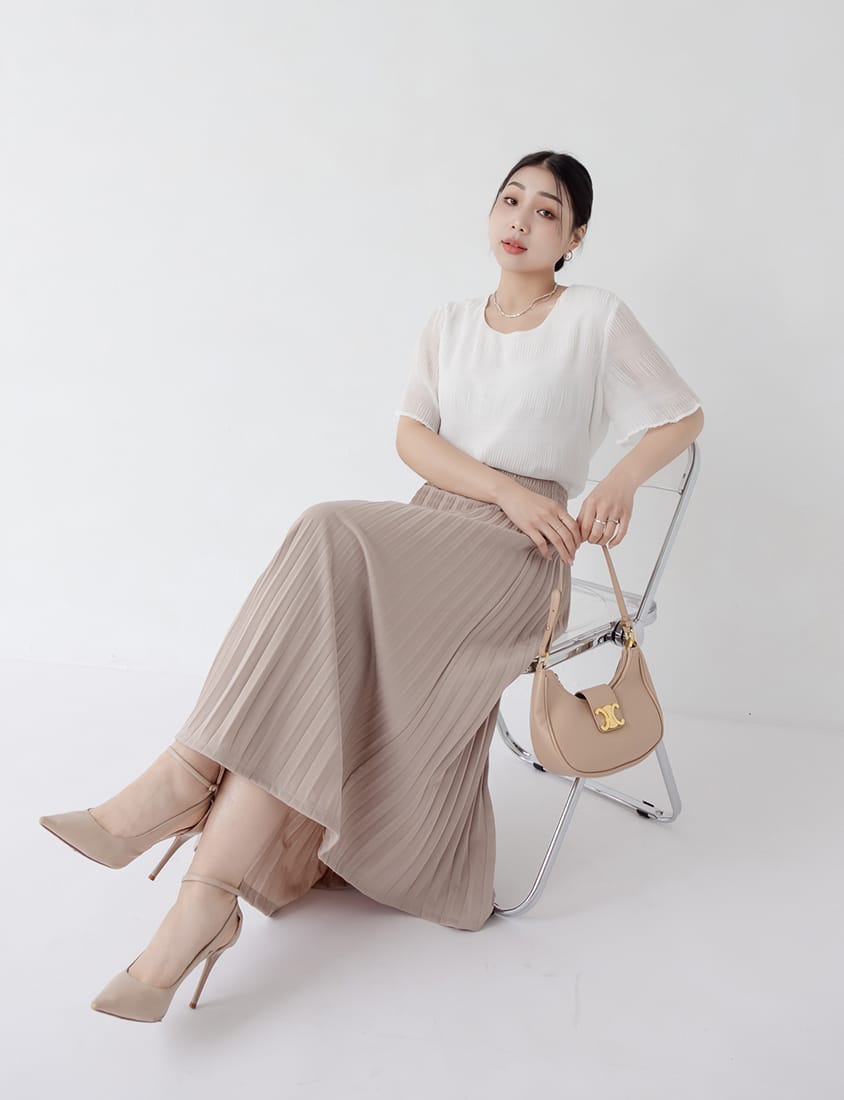 MISS. Korean Style Crinkled Plus Size Chiffon Top