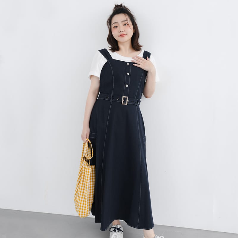 Cotton Linen Faux Button Slimming Panel Plus Size Camisole