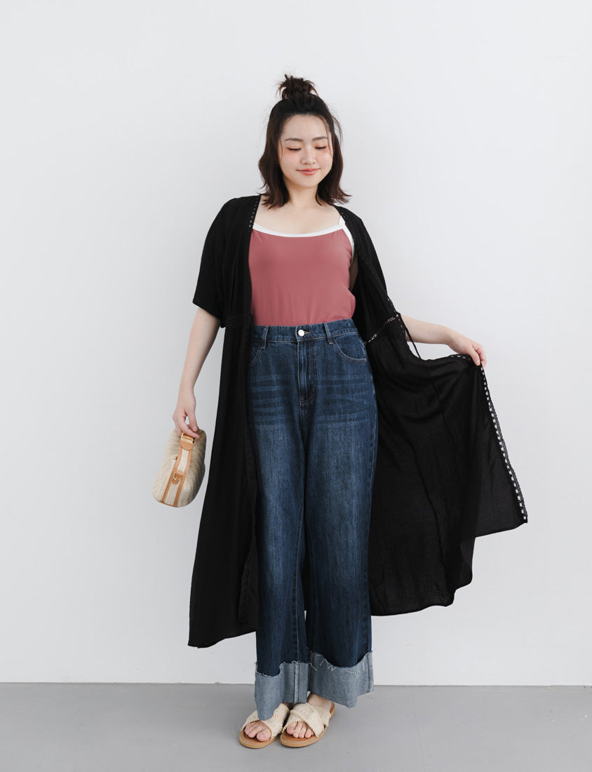 Bold Cuffed Plus Size Flare Jeans