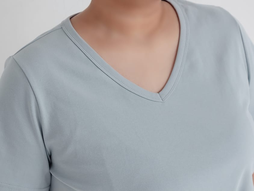 V-Neck Multicolor Plus Size Comfy Slim Tee