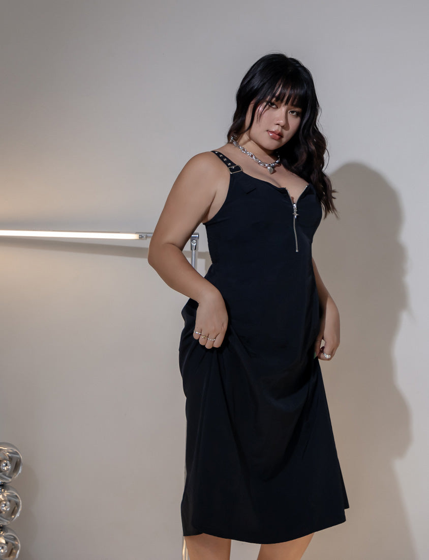 MUA! Adjustable Cargo Zip-Up Plus Size Cami Dress