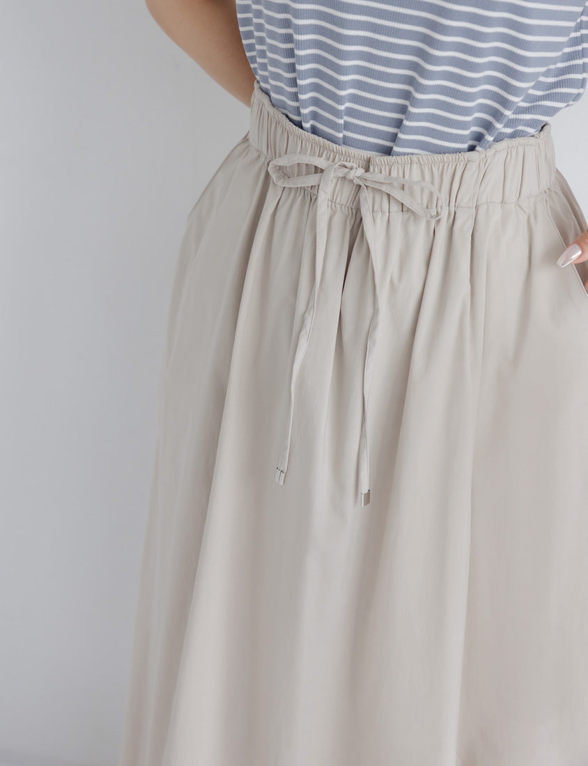 Cooling Tech Full Elastic Drawstring Plus Size Maxi Skirt
