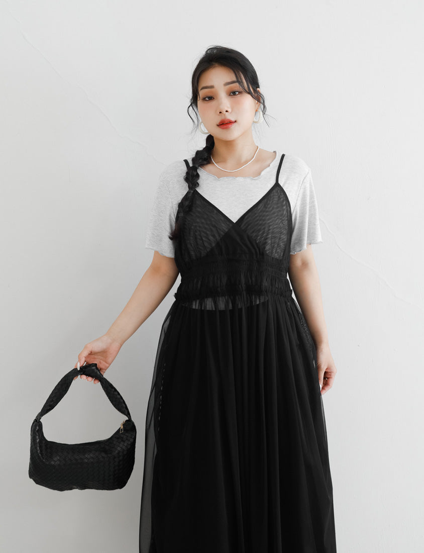 MISS. Layered Sheer MeshPlus Size Camisole