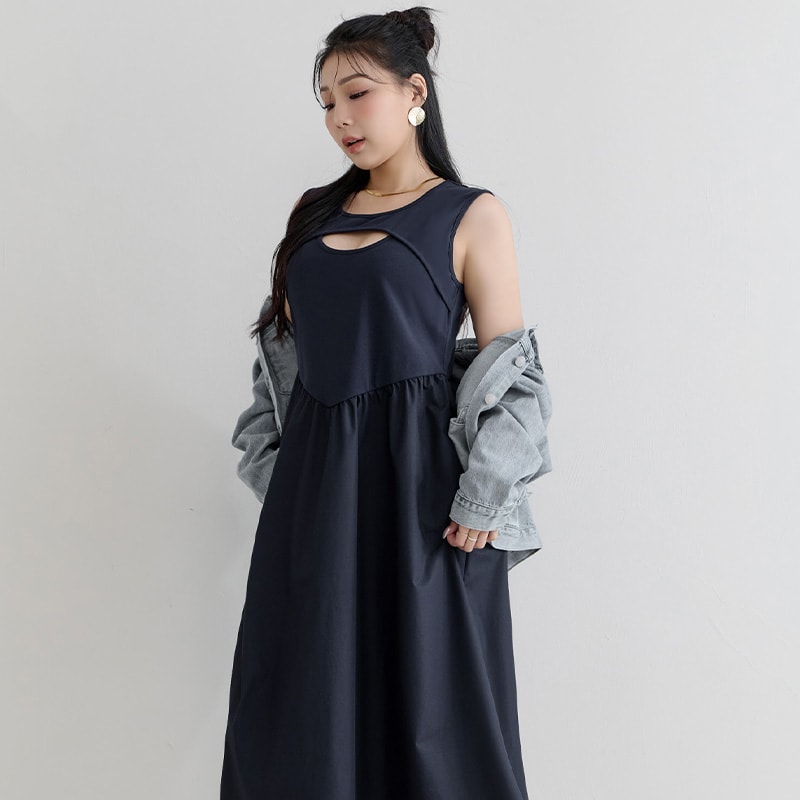 MUA! Hot Front Cut-Out Plus Size Tank Dress