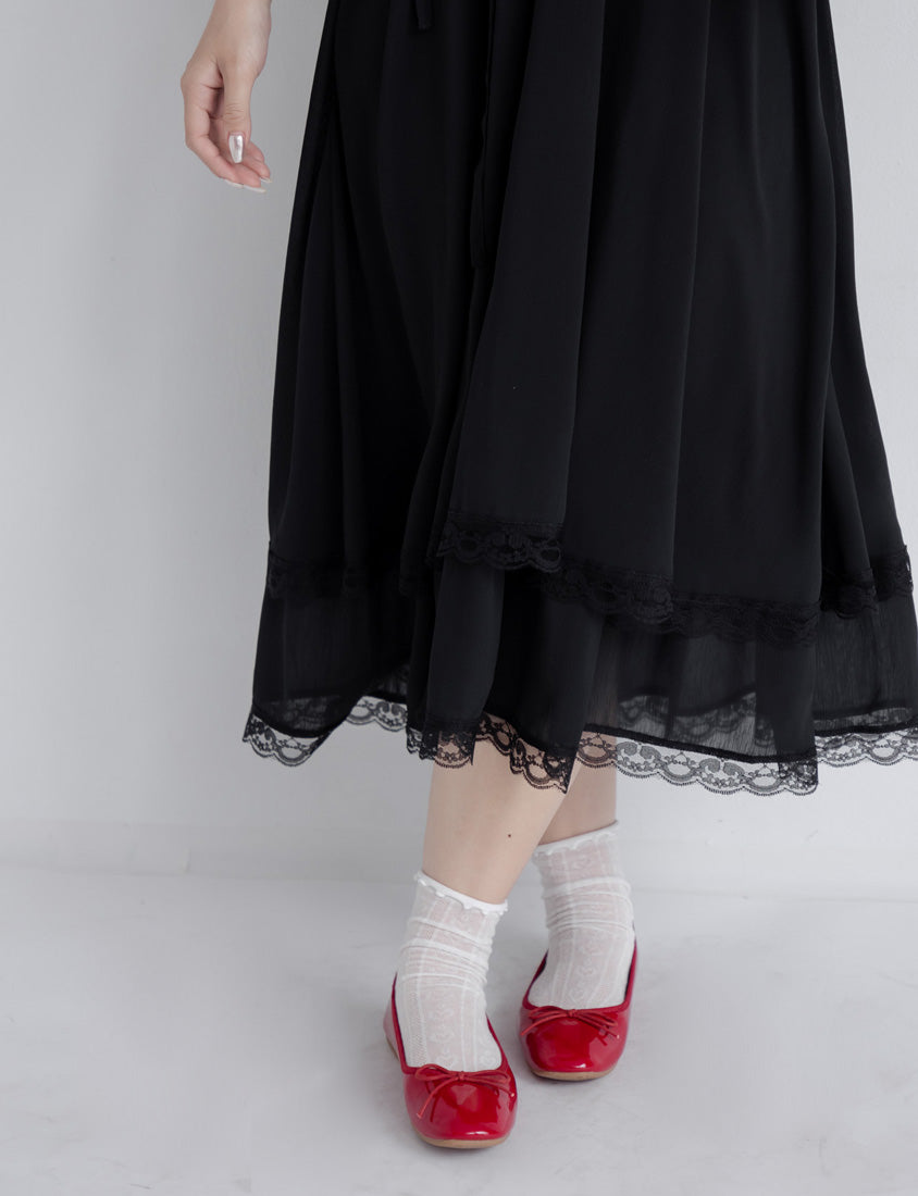 Elegant Layered Lace Tie Plus Size Dress