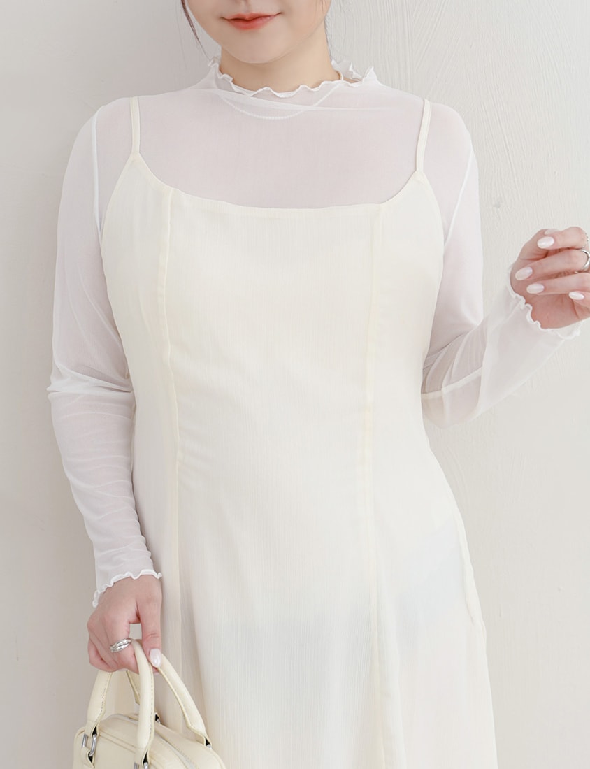 MISS. Ethereal Double Layer Sheer Adjustable Plus Size Maxi Dress