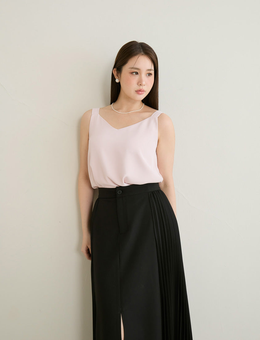 MISS. Two Way Reversible Matte Chiffon Plus Size Tank Top