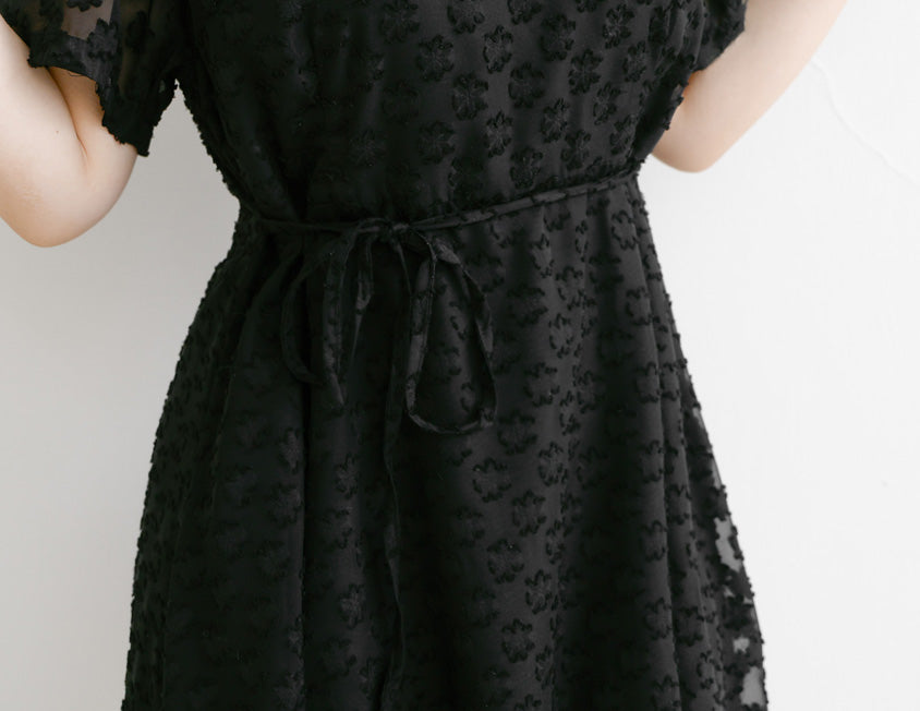 MISS. Sweet Floral Faux Two-Piece Collar Plus Size Mini Dress