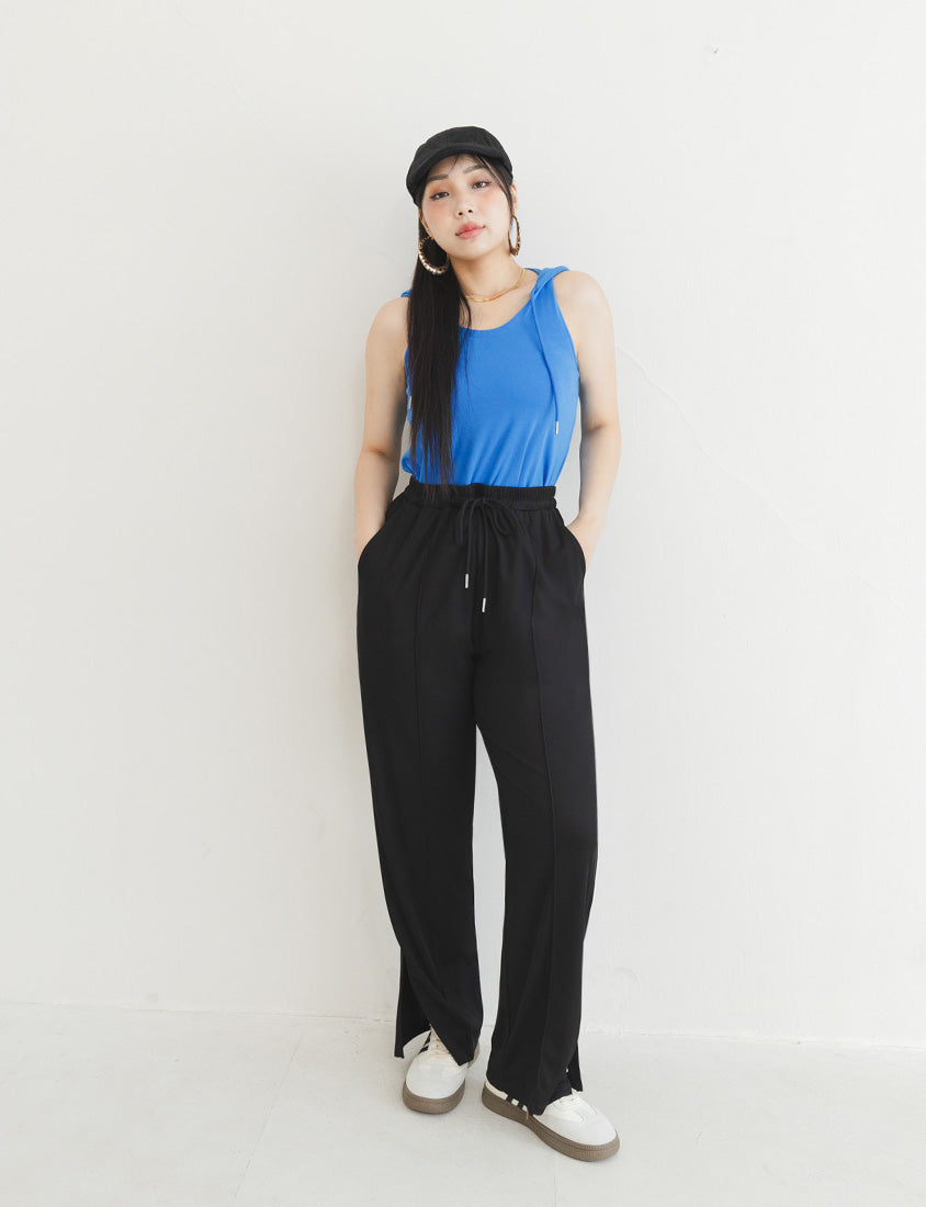 MUA! Ribbed Slimming Slit-Hem Plus Size Pants