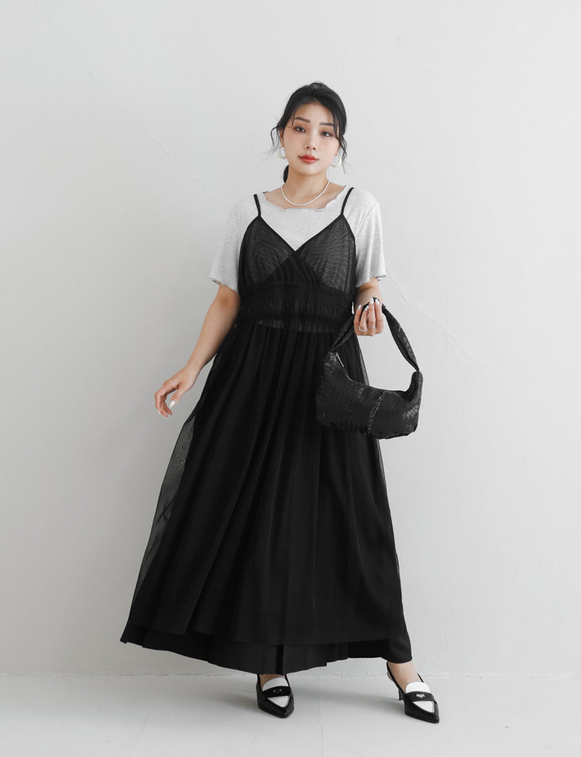 MISS. Layered Sheer MeshPlus Size Camisole