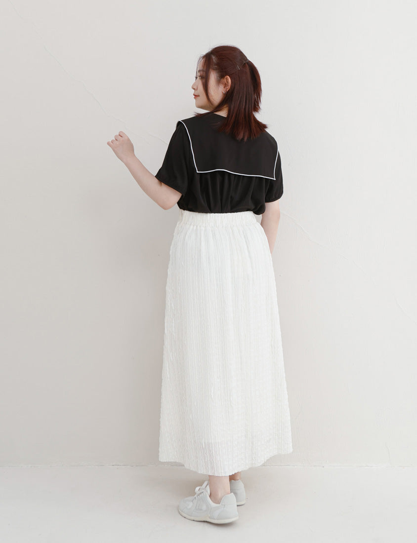 Sweet Contrast Lapel Collar Plus Size Shirt