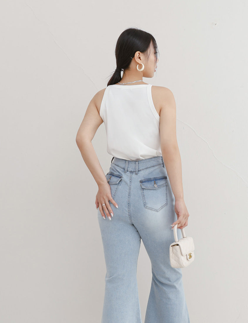 MISS. Silky Cooling Sleeveless Cut Stitch Plus Size Tank Top