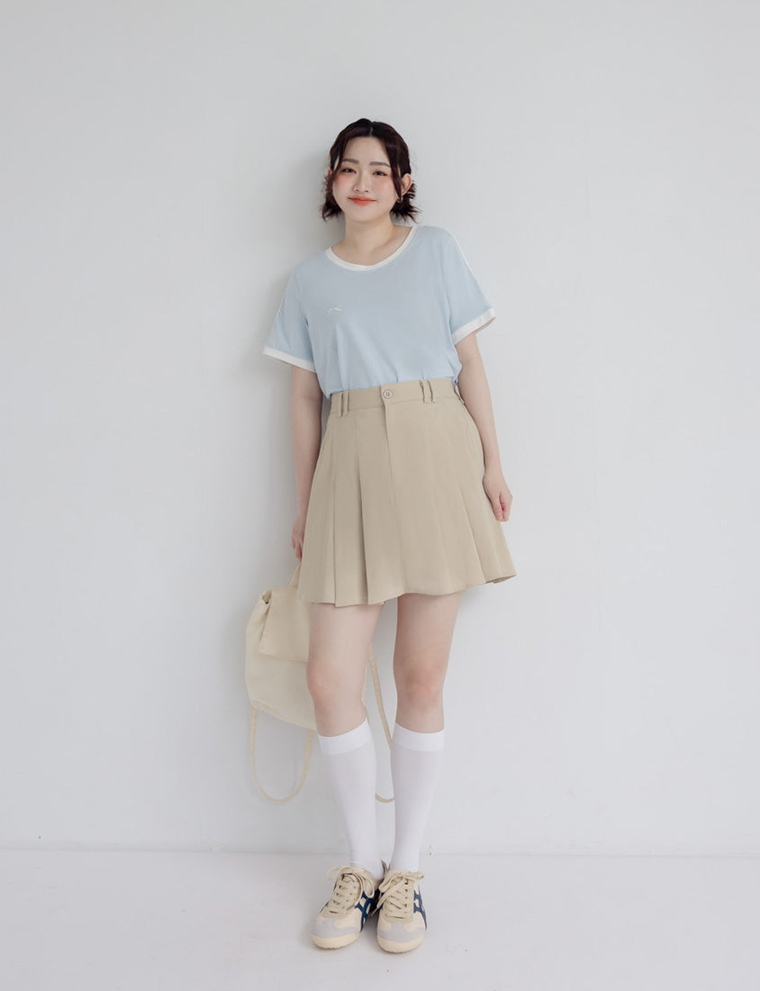 American Style Sporty Bow Embroidery Plus Size Tee