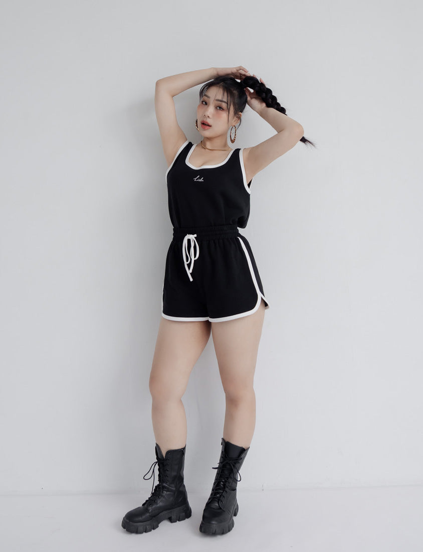 MUA! Sporty High-Waist Tie Plus Size Shorts