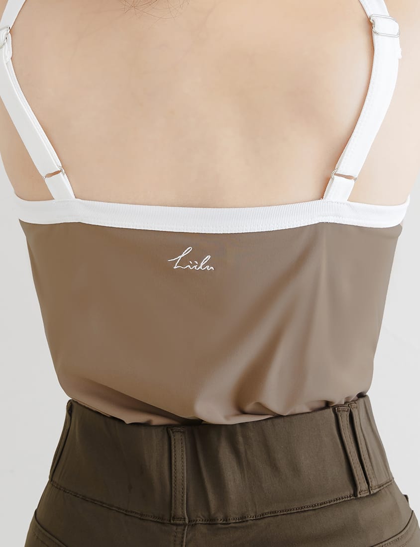 Pobra. COOL PRO+ Contrast Piping Plus Size Padded Tank Top