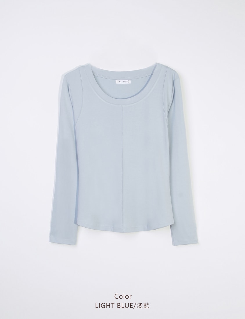 Crewneck 3D Pleated Plus Size Long Sleeve Tee