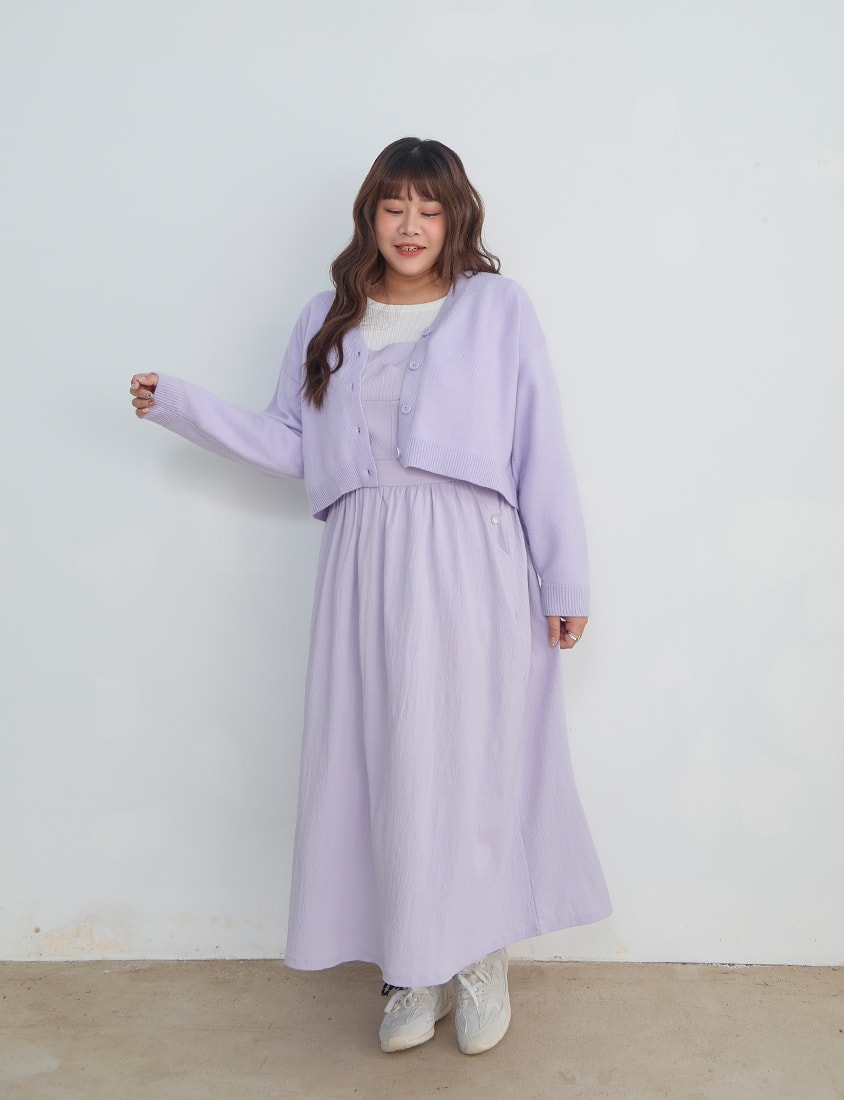 Classic V-Neck Multicolor Cropped Plus Size Knit Cardigan