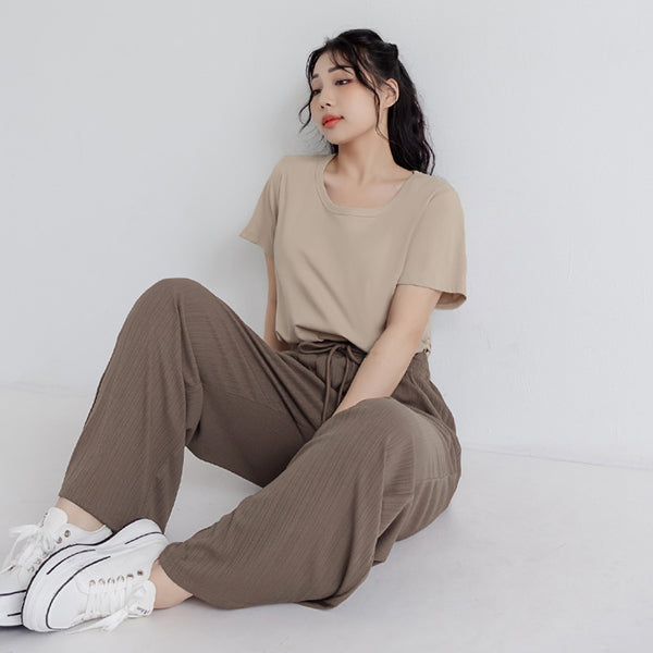 U-Neck Multicolor Plus Size Comfy Slim Tee