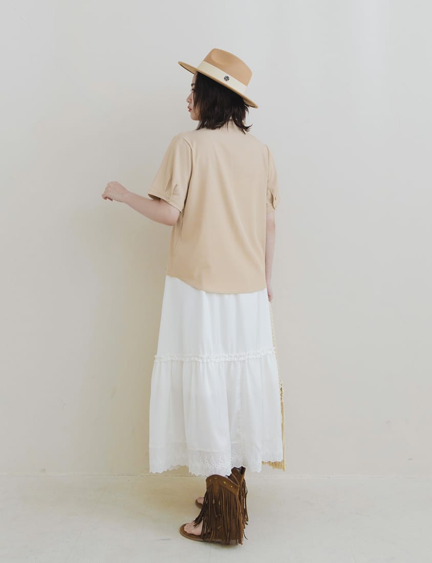 Color-Block Embroidered Pocket Plus-Size Short Sleeve Shirt