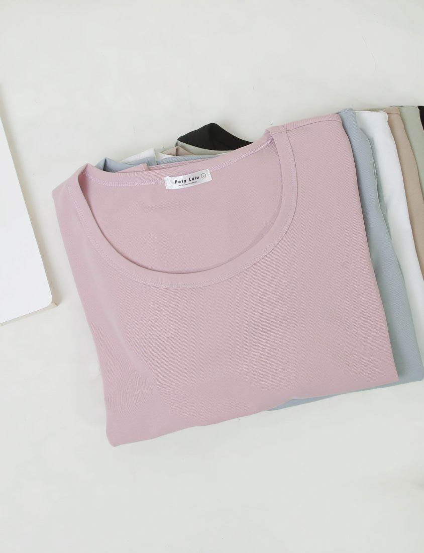 U-Neck Multicolor Plus Size Comfy Slim Tee