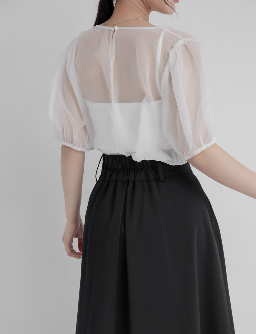 MISS. Wrinkle-Resistant Tummy Flattering with Back Elastic Plus Size Tailored Maxi Skirt