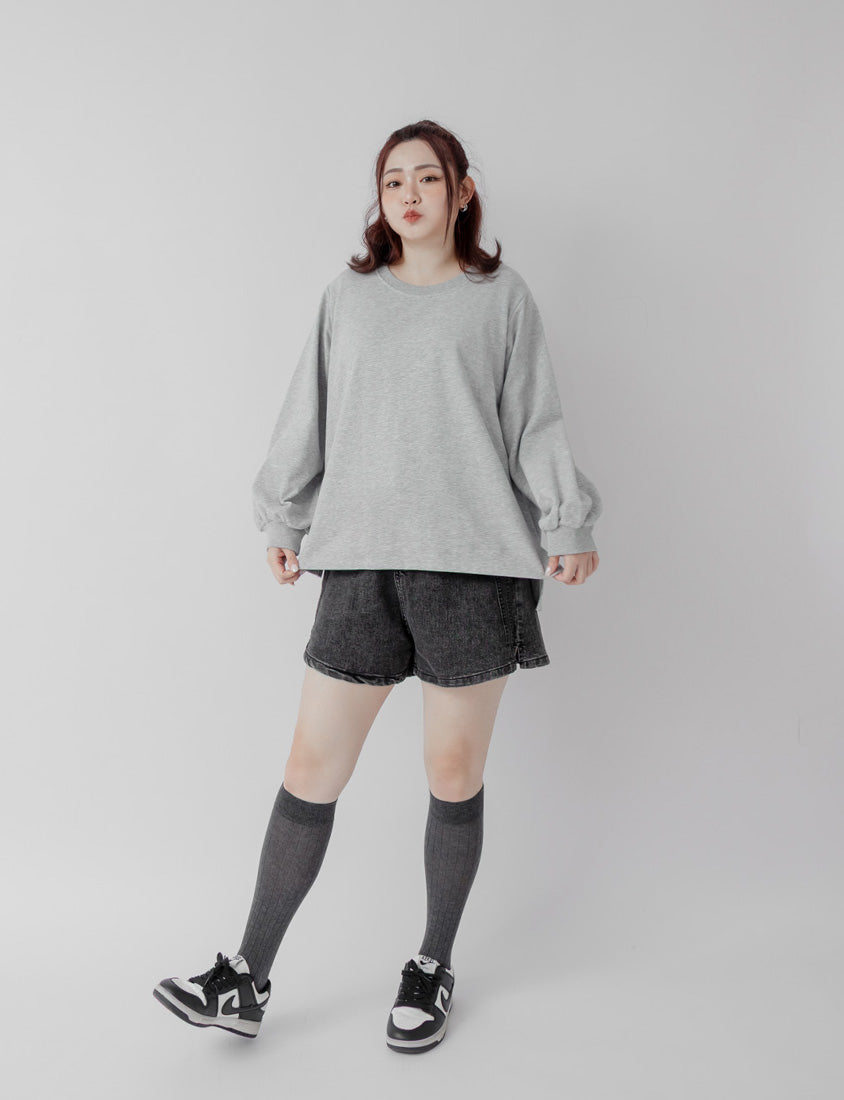 Oversized Cotton Slit Plus Size Sweatshirt (Unisex)