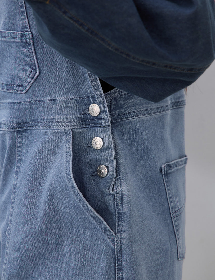 Adjustable Multi-Pocket Denim Plus Size Overalls Shorts