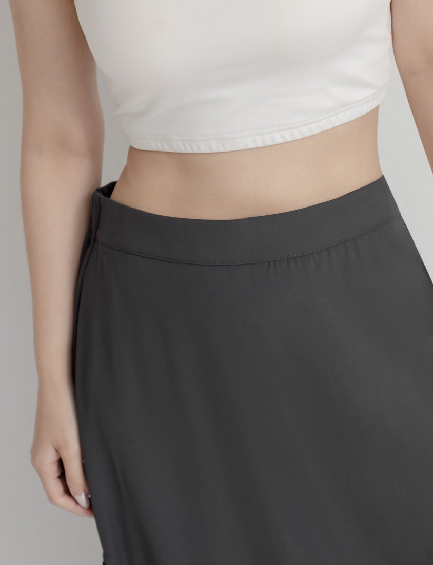 MUA! Hot Side Tie Elastic Back Waist Plus Size Maxi Skirt (with Belt)