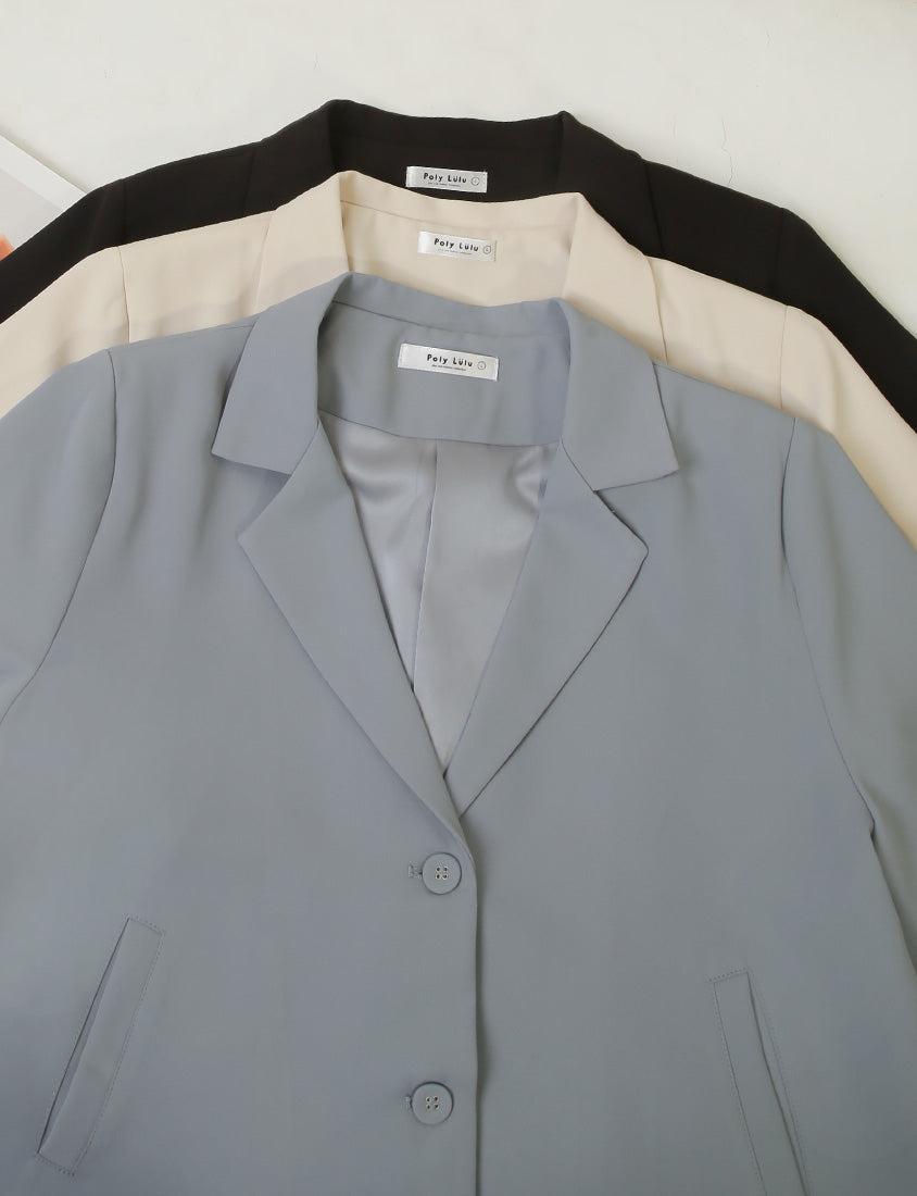 MISS. Silky Cool Plus Size Cropped Blazer