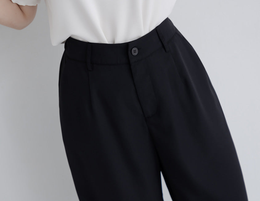 Sophisticated Pleated Drawstring Plus Size Tailored Pants