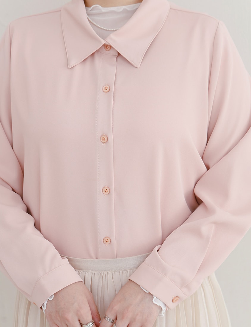 MISS. Two Piece Korean Style Lace Chiffon Plus Size Blouse (With Shawl)