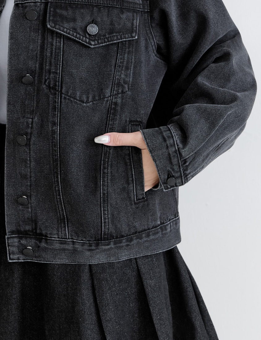 Casual Classic Denim Plus Size Long Sleeve Jacket