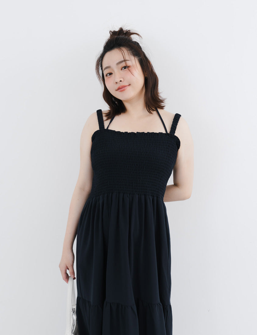Ruffle Trim Smocked Tiered Plus Size Maxi Dress