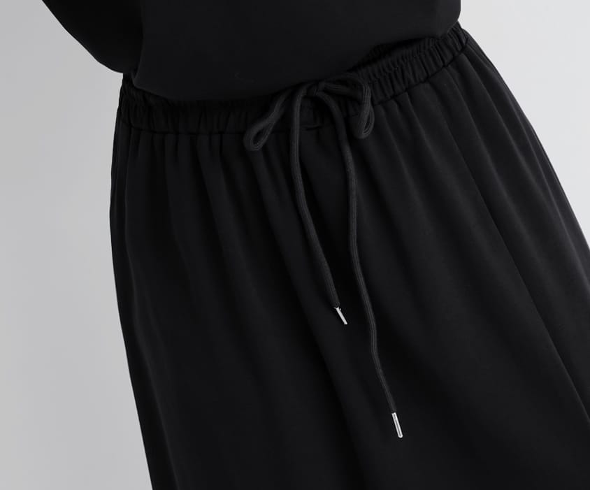 Silky Cool Liquid Touch Cotton Slit Plus Size Maxi Skirt