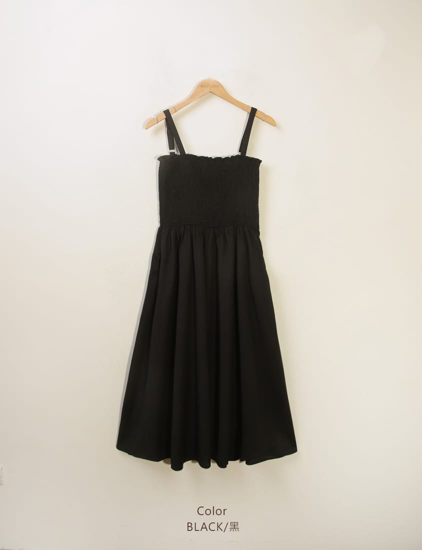 Adjustable Elastic Strap Twill Plus Size Dress