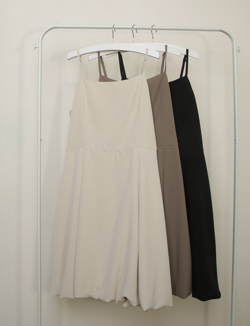 Japanese Style Adjustable Bubble Hem Plus Size Mini Dress