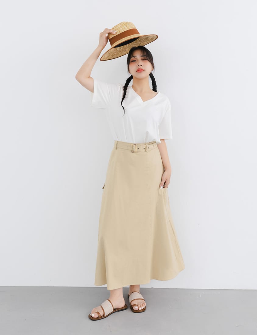 Cooling V-Neck Side Slit Plus Size Graphic Tee
