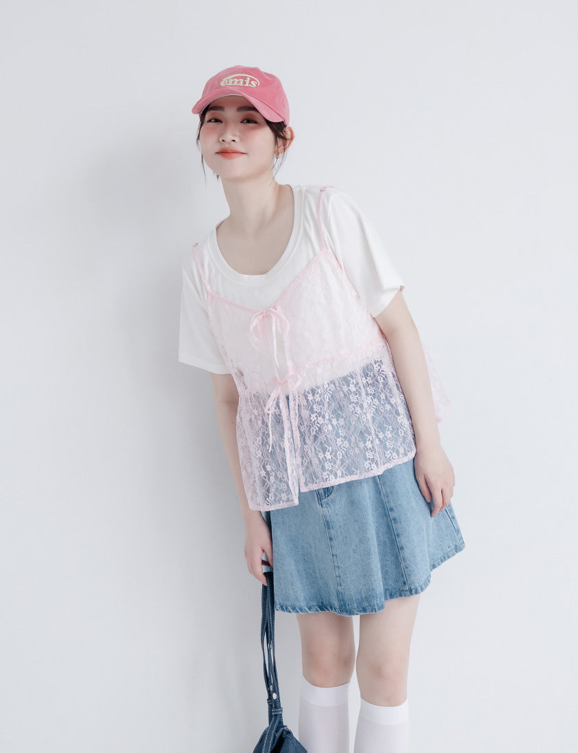 Adjustable Lace Front Tie Plus Size Cami