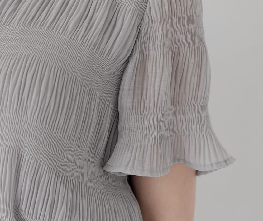 MISS. Korean Style Crinkled Plus Size Chiffon Top