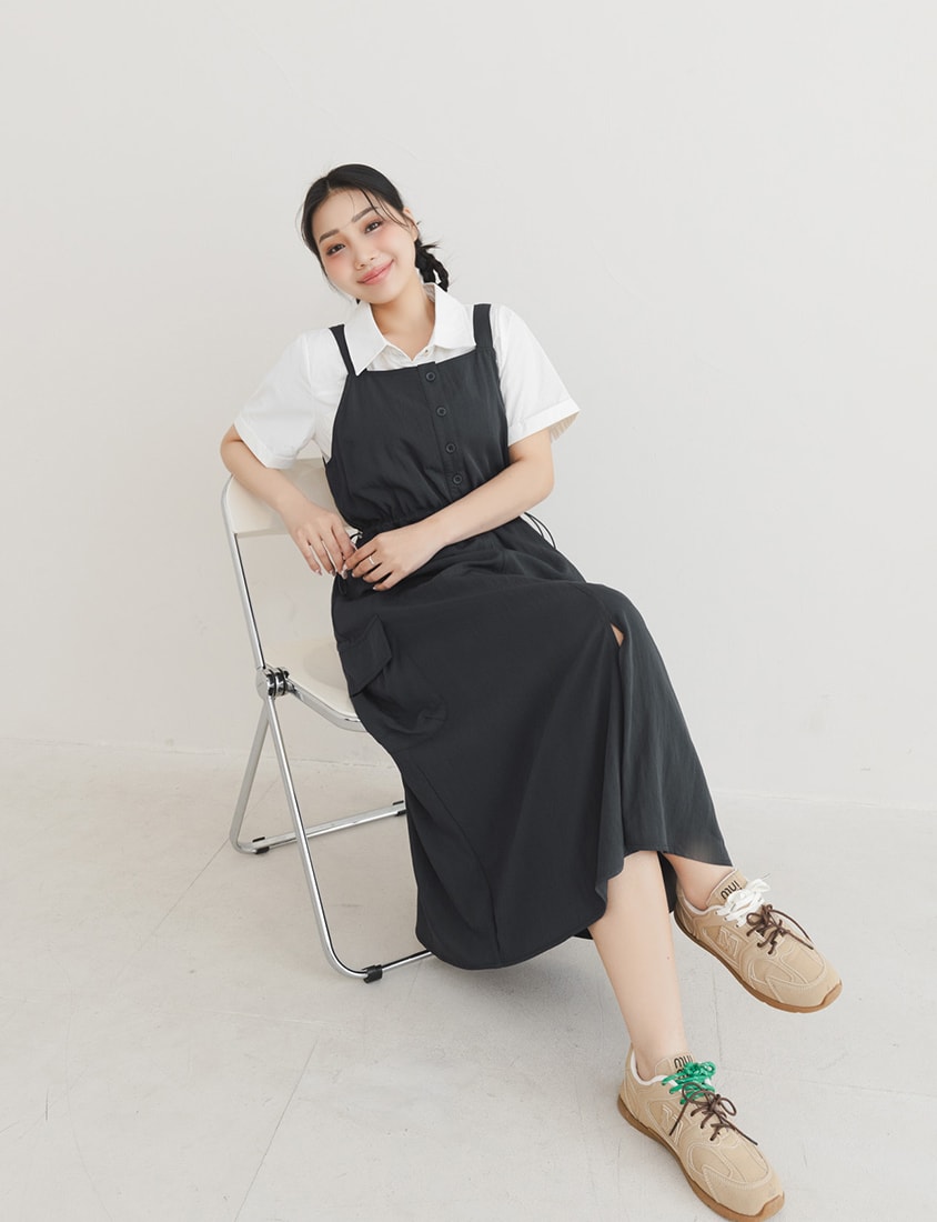 Pockets Cargo Drawstring Waist Plus Size Shirt