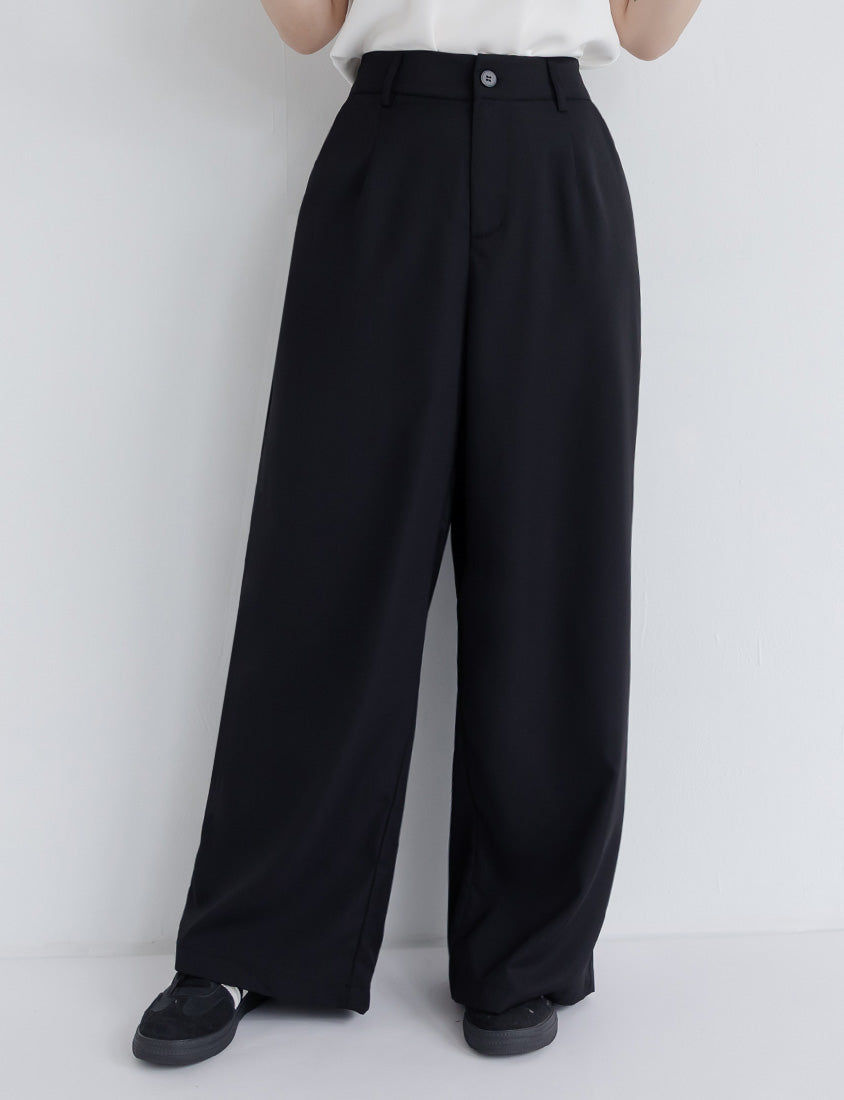 Sophisticated Pleated Drawstring Plus Size Tailored Pants